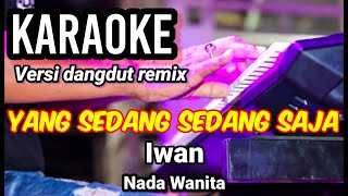 YANG SEDANG SEDANG SAJA  Iwan  Karaoke remix nada wanita  Lirik [upl. by Einaej]