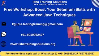 quotFree Workshop Boost Your Selenium Skills with Advanced Java Techniques in Just 1 Hourquot [upl. by Jenness]