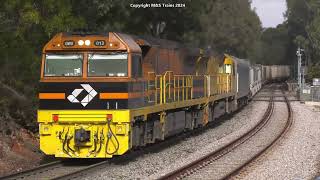 Aurizon Pacific National amp SCT Logistics Australian Freight Trains  The Overland on the South line [upl. by Nnaitsirhc]