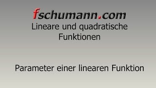 Frank Schumann  Parameter einer linearen Funktion [upl. by Mulvihill]