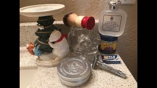 Trigodon Shave Soap Pearl Razor amp Topaz Blades First use of two of these popular products [upl. by Narbig]