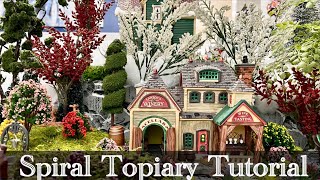 Christmas Village Spiral Topiary Tutorial [upl. by Ailina]