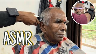 ASMR  OLD MAN 👴 HAIRCUT STEP BY STEP TUTORIAL HAIRSTYLE AND AIBRO SCISSOR HAIRCUT barbershop 💈 [upl. by Arrek]