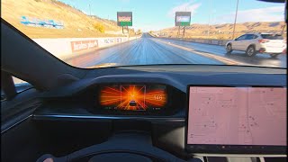 Tesla Model S Plaid 0160mph POV [upl. by Lorinda905]