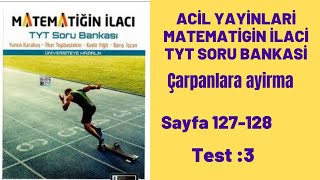 ACİL YAYINLARI MATEMATİĞİN İLACI TYT SORU BANKASI Çarpanlara ayırma test3 [upl. by Ramal918]