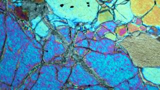 Dunite 95 OlivineThinSection in CrossPolarized Light [upl. by Wu]