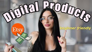 Beginner Friendly Digital Products To Sell and Make Money With on Etsy 💸 [upl. by Elimaj]