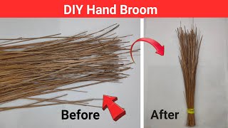 DIY Small Hand Broom Making from wooden stick best from waste table Time viral artwork [upl. by Oderfla233]