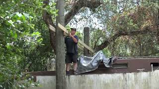 Lifting a heavy Steel Sailboat on a trailer DIY Part 2 [upl. by Ardnuhsor]