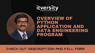 Overview of Python Application and Data Engineering Program by itversity [upl. by Elleirda981]