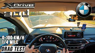 BMW X3 30D G01 249Hp Speed Test  Drag Test  Acceleration 060 miles 14 miles 402 m [upl. by Ennoryt890]