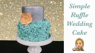 Simple Ruffle Wedding Cake  How To [upl. by Idok265]