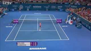 Serena Williams Amazing Defense VS Maria Sharapova  Brisbane International SF [upl. by Tobin]