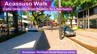 ACASSUSO Train Station to Av Libertador Calle Urquiza Great Buenos Aires Argentina Walk 4K [upl. by Arykahs471]