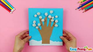 Handprint Winter Tree Craft  paper crafts for kids [upl. by Barret]