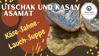 Käse Sahne Lauch Suppe im Kazan auf dem Utschak bbq woodfire kazan recipe [upl. by Anirehs619]