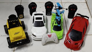 Remote control rc car lamborghini and rc helicopter race  rc jeep toy car  Rcunboxing tasting [upl. by Marduk]