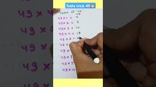 49 Table Trick 💥🤔 Fast Table Method ytshort viralshort mathstricks [upl. by Eelra]