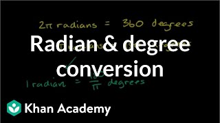 Radian and degree conversion practice  Trigonometry  Khan Academy [upl. by Eniotna]