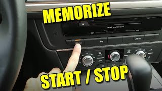 Disable StartStop with Memory Function Change Default Settings on Audi A6 C7 2016 [upl. by Nalehp]