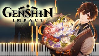 Genshin Impact OST Lovers Oath quotGuizhongs Lullabyquot  Piano Cover Sheet Easy [upl. by Yhtimit]