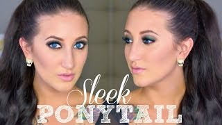 Holiday Hair Series  High Sleek Ponytail for Short Hair Using Extensions [upl. by Swiercz]