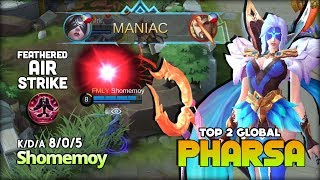 Pharsa MID Lane Maniac Indigo Aviatrix by Shomemoy Top 2 Global Pharsha  Mobile Legends [upl. by Barbaresi969]