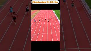 39th junior national girls 100m shorts girls girlsrunning sports running athletics army reel [upl. by Orvan]