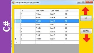 C  How To Move DataGridView Selected Row UP and DOWN In C  with source code [upl. by Obelia948]