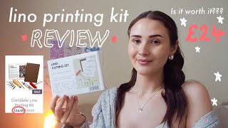 £24 Lino Printing Kit Review  Is It Worth It [upl. by Kcir]