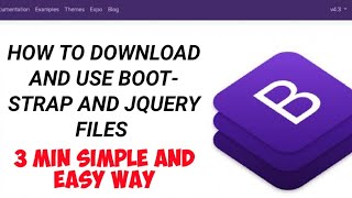 How to Download Bootstrap and jQuery How to Download Bootstrap Clever Learning [upl. by Tillie]