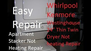 24quot Apartment Sized Stacker Washer Dryer No Heat Repair  Easy to Follow  Whirlpool Westinghouse [upl. by Nairod]