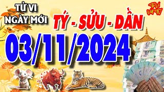 Tử vi tuổi TÝ  SỬU  DẦN ngày 03112024 Cơ Hội Ngàn Năm  Tử Vi Việt TV [upl. by Popper]