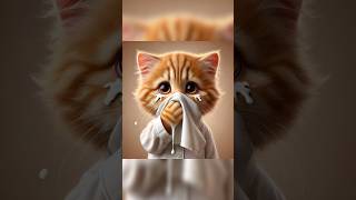 The kitten has nose slime and cold cat ai funnyvideo shorts [upl. by Hofstetter]