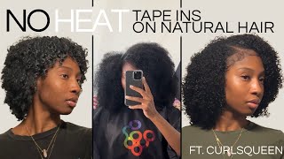 Install Curly Tape Ins With Me On My Natural Hair ft Curlsqueen  Jaelah Majette [upl. by Llednohs16]