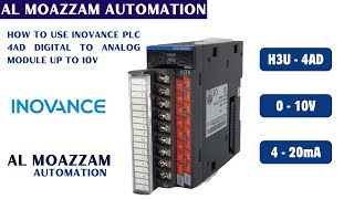 How to Use INOVANCE PLC H3U4DA Digital to Analog Module for Output Voltage Up to 10V [upl. by Maguire]