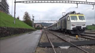 Bahnverkehr in ImmenseeTrafic ferroviaire à Immensee 18102016 [upl. by Akirderf]