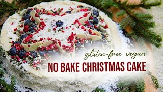 No bake christmas cake  glutenfree vegan deliciousness [upl. by Aihtnamas779]