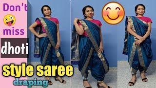 Dhoti style saree drapinghow to drape Dhoti style saree in Tamil [upl. by Nyahs659]