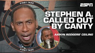 AN ASININE TAKE⁉ Stephen A fires back at Chris Cantys Aaron Rodgers evaluation  First Take [upl. by Urissa]