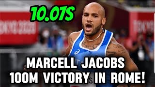 Marcell Jacob Finally Tastes Victory in 100m Sprint Featival in Rome [upl. by Ruby]