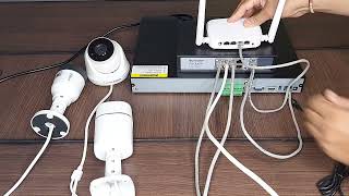 Complete IP Camera amp POE Switch wiring Connection with NVR amp Router [upl. by Naarah]