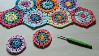 Cómo hacer y unir hexágonos de ganchillo  How to make crochet hexagons [upl. by Cathy]