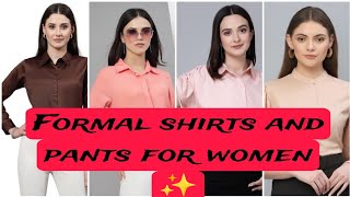 Formal Outfit Ideas For Women 🥰 formal dress collection  10 Easy but Unique Spring shirts [upl. by Aleil599]