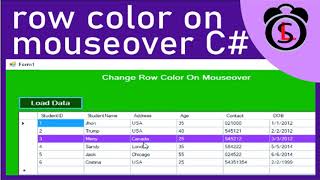 how to change datagridview row color on mouseover in c highlight datagridview row on mouseover [upl. by Suoicul35]