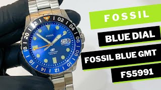 Fossil Blue GMT Silver Stainless Steel Blue Dial FS5991 [upl. by Imim931]