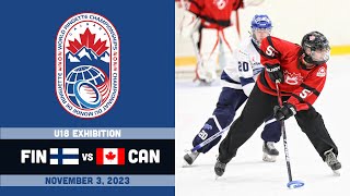 2023 World Ringette World Championships ⭕ U18 Exhibition Canada Black vs Finland Nov 3 2023 [upl. by Cristy]