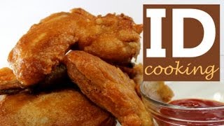 how to batter and fry chicken wings  quick and easy recipe from IDcookingcom [upl. by Seften]