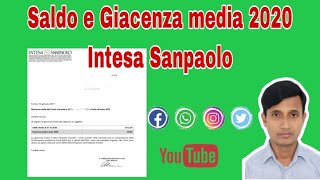 Estratto conto e Giacenza media 2020 online INTESA SANPAOLO [upl. by Asylla]