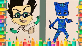 PJ MASKS  CATBOY amp ROMEO  drawing and colouring [upl. by Fortunna]